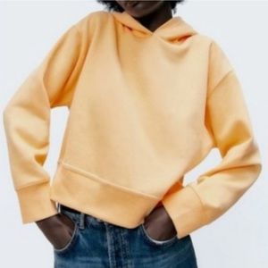 Zara Cropped Hoodie- Light Orange